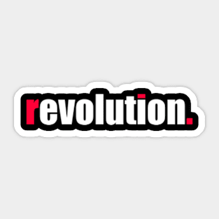 'Revolution / Evolution' Contemporary Design Text Slogan Sticker